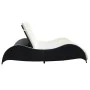 Tumbona doble con cojín de ratán sintético negra de vidaXL, Tumbonas - Ref: Foro24-41977, Precio: 316,25 €, Descuento: %