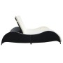 Tumbona doble con cojín de ratán sintético negra de vidaXL, Tumbonas - Ref: Foro24-41977, Precio: 343,93 €, Descuento: %