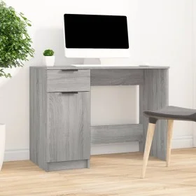 Sonoma grauer Sperrholzschreibtisch 100x50x75 cm von , Schreibtische - Ref: Foro24-817127, Preis: 99,95 €, Rabatt: %