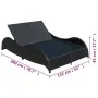 Tumbona doble con cojín de ratán sintético negra de vidaXL, Tumbonas - Ref: Foro24-41977, Precio: 316,25 €, Descuento: %