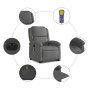 Sillón reclinable masaje eléctrico de pie cuero auténtico gris en Sillones | Comprar online en Foru.es