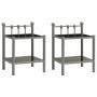Mesitas de noche 2 unidades metal y vidrio gris y negro de vidaXL, Mesitas de noche - Ref: Foro24-325077, Precio: 46,09 €, De...