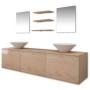 Conjunto de muebles de baño y lavabo 8 piezas beige de vidaXL, Muebles de baño - Ref: Foro24-272234, Precio: 361,92 €, Descue...