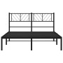 Estructura de cama con cabecero metal negro 140x200 cm de , Camas y somieres - Ref: Foro24-372180, Precio: 95,52 €, Descuento: %