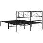 Estructura de cama con cabecero metal negro 140x200 cm de , Camas y somieres - Ref: Foro24-372180, Precio: 95,52 €, Descuento: %