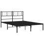 Estructura de cama con cabecero metal negro 160x200 cm de , Camas y somieres - Ref: Foro24-372182, Precio: 106,15 €, Descuent...