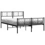 Estructura de cama con cabecero y pie metal negro 120x190 cm de , Camas y somieres - Ref: Foro24-372194, Precio: 96,97 €, Des...