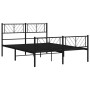 Estructura de cama con cabecero y pie metal negro 120x190 cm de , Camas y somieres - Ref: Foro24-372194, Precio: 96,97 €, Des...