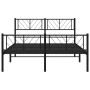 Estructura de cama con cabecero y pie metal negro 120x190 cm de , Camas y somieres - Ref: Foro24-372194, Precio: 96,97 €, Des...