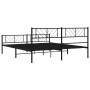 Estructura de cama cabecero y estribo metal negro 200x200 cm de , Camas y somieres - Ref: Foro24-372204, Precio: 122,10 €, De...