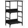 Estantería de madera de ingeniería negra 50x33x82 cm de , Librerías y estanterías - Ref: Foro24-835264, Precio: 39,77 €, Desc...