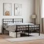 Estructura de cama cabecero y estribo metal negro 140x190 cm de , Camas y somieres - Ref: Foro24-355677, Precio: 98,14 €, Des...