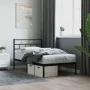 Bed frame with black metal headboard 75x190 cm by , Beds and slatted bases - Ref: Foro24-355649, Price: 64,07 €, Discount: %