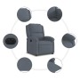 Sillón reclinable eléctrico de terciopelo gris oscuro en Sillones | Comprar online en Foru.es