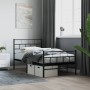 Estructura de cama con cabecero y estribo metal negro 80x200 cm de , Camas y somieres - Ref: Foro24-355668, Precio: 68,26 €, ...