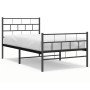 Estructura de cama con cabecero y estribo metal negro 80x200 cm de , Camas y somieres - Ref: Foro24-355668, Precio: 68,26 €, ...