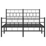Estructura de cama cabecero y estribo metal negro 120x200 cm de , Camas y somieres - Ref: Foro24-355675, Precio: 106,55 €, De...