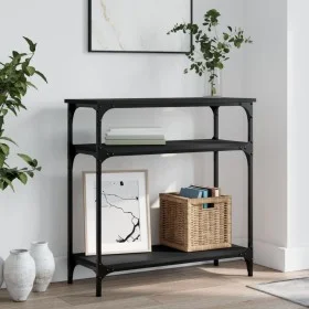Mesa consola madera de ingeniería negra 75x29x75 cm de , Mesas auxiliares - Ref: Foro24-834040, Precio: 47,89 €, Descuento: %