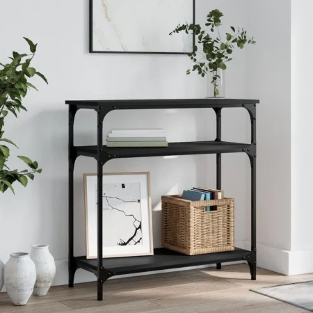 Mesa consola madera de ingeniería negra 75x29x75 cm de , Mesas auxiliares - Ref: Foro24-834040, Precio: 47,89 €, Descuento: %
