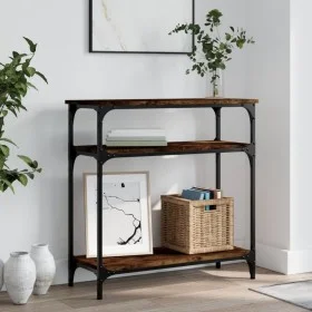Konsolentisch aus geräuchertem Eichenholzwerkstoff, 75 x 29 x 75 cm von , Seitentische - Ref: Foro24-834042, Preis: 42,99 €, ...