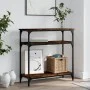Smoked oak engineered wood console table 75x29x75 cm by , Side tables - Ref: Foro24-834042, Price: 42,99 €, Discount: %