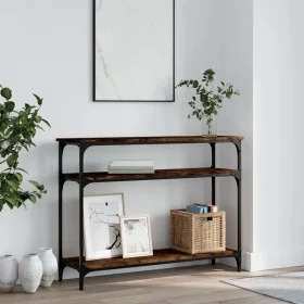 Mesa consola madera de ingeniería roble ahumado 100x29x75 cm de , Mesas auxiliares - Ref: Foro24-834037, Precio: 50,93 €, Des...