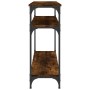 Mesa consola madera de ingeniería roble ahumado 100x29x75 cm de , Mesas auxiliares - Ref: Foro24-834037, Precio: 51,43 €, Des...