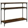 Mesa consola madera de ingeniería roble ahumado 100x29x75 cm de , Mesas auxiliares - Ref: Foro24-834037, Precio: 50,93 €, Des...