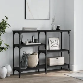 Mesa consola madera de ingeniería negra 102x29x75 cm de , Mesas auxiliares - Ref: Foro24-834080, Precio: 59,40 €, Descuento: %