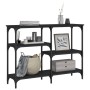 Mesa consola madera de ingeniería negra 102x29x75 cm de , Mesas auxiliares - Ref: Foro24-834080, Precio: 60,19 €, Descuento: %