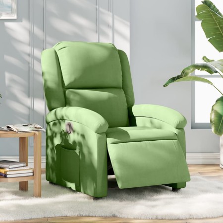 Sillón reclinable eléctrico de terciopelo verde claro en Sillones | Comprar online en Foru.es