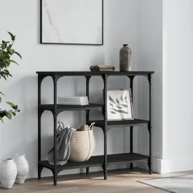 Black engineered wood console table 80x29x75 cm by , Side tables - Ref: Foro24-834075, Price: 53,01 €, Discount: %