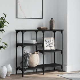Mesa consola madera de ingeniería negra 80x29x75 cm de , Mesas auxiliares - Ref: Foro24-834075, Precio: 53,72 €, Descuento: %