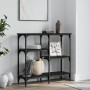 Mesa consola madera de ingeniería negra 80x29x75 cm de , Mesas auxiliares - Ref: Foro24-834075, Precio: 53,72 €, Descuento: %