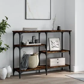 Mesa consola madera de ingeniería roble ahumado 102x29x75 cm de , Mesas auxiliares - Ref: Foro24-834082, Precio: 54,73 €, Des...