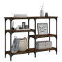 Mesa consola madera de ingeniería roble ahumado 102x29x75 cm de , Mesas auxiliares - Ref: Foro24-834082, Precio: 55,33 €, Des...