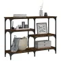 Smoked oak engineered wood console table 102x29x75 cm by , Side tables - Ref: Foro24-834082, Price: 54,73 €, Discount: %