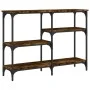 Mesa consola madera de ingeniería roble ahumado 102x29x75 cm de , Mesas auxiliares - Ref: Foro24-834082, Precio: 54,73 €, Des...