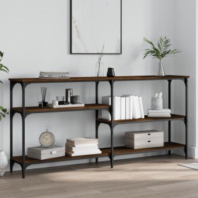 Mesa consola madera de ingeniería marrón roble 160x29x75 cm de , Mesas auxiliares - Ref: Foro24-834089, Precio: 73,85 €, Desc...