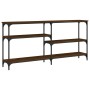 Mesa consola madera de ingeniería marrón roble 160x29x75 cm de , Mesas auxiliares - Ref: Foro24-834089, Precio: 73,85 €, Desc...