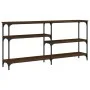 Oak brown engineered wood console table 160x29x75 cm by , Side tables - Ref: Foro24-834089, Price: 72,90 €, Discount: %