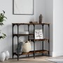 Mesa consola madera de ingeniería roble ahumado 80x29x75 cm de , Mesas auxiliares - Ref: Foro24-834077, Precio: 52,37 €, Desc...