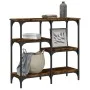 Mesa consola madera de ingeniería roble ahumado 80x29x75 cm de , Mesas auxiliares - Ref: Foro24-834077, Precio: 51,70 €, Desc...