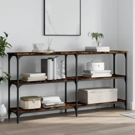 Mesa consola madera de ingeniería roble ahumado 150x29x75 cm de , Mesas auxiliares - Ref: Foro24-834107, Precio: 75,96 €, Des...