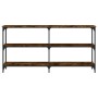 Mesa consola madera de ingeniería roble ahumado 150x29x75 cm de , Mesas auxiliares - Ref: Foro24-834107, Precio: 77,11 €, Des...