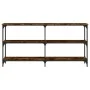 Smoked oak engineered wood console table 150x29x75 cm by , Side tables - Ref: Foro24-834107, Price: 75,96 €, Discount: %