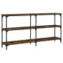 Smoked oak engineered wood console table 150x29x75 cm by , Side tables - Ref: Foro24-834107, Price: 75,96 €, Discount: %