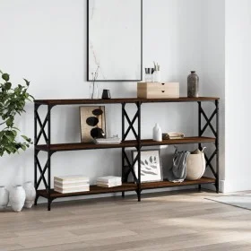 Mesa consola madera de ingeniería marrón roble 200x28x80,5 cm de , Mesas auxiliares - Ref: Foro24-835433, Precio: 66,94 €, De...
