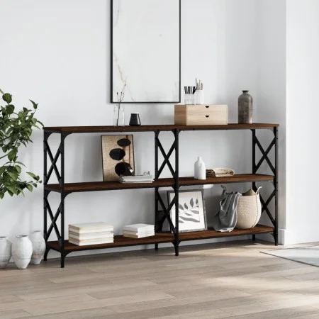 Mesa consola madera de ingeniería marrón roble 200x28x80,5 cm de , Mesas auxiliares - Ref: Foro24-835433, Precio: 66,94 €, De...