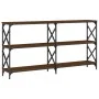 Oak brown engineered wood console table 200x28x80.5 cm by , Side tables - Ref: Foro24-835433, Price: 66,94 €, Discount: %